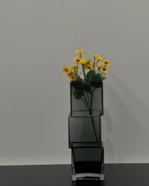 Geometric Elegance Stacked Cube Vase