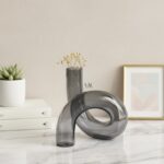 Curved Black Vase