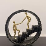 2 Persons On Stairs Resin Figure