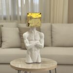 Abstract Gold Cube Head
