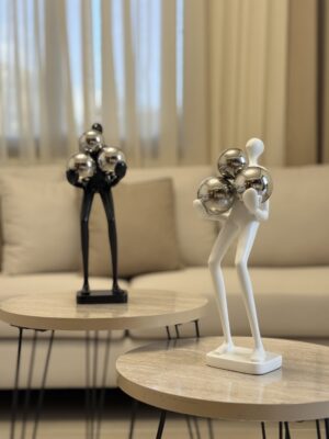 Abstract Resin Figure with Silver Balls
