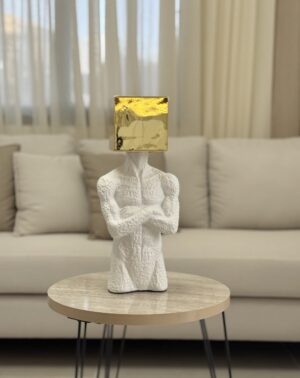 Abstract Gold Cube Head