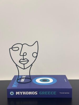 Abstract Wire Face Sculpture