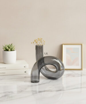 Curved Black Vase