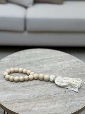 Ivory Wood Bead Tassel