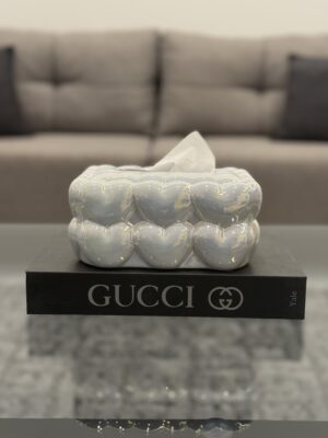 Heart ceramic tissue box