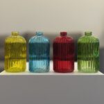 Mini Ribbed Glass Vases - Image 2