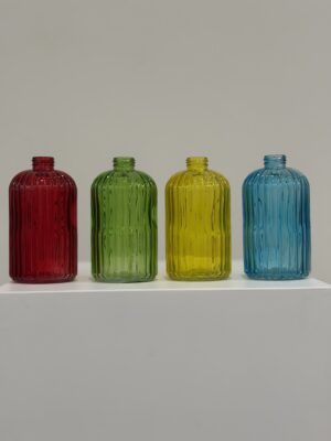 Mini Ribbed Glass Vases