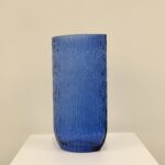 Textured Blue Glass Vase - Image 2