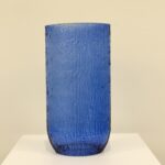Textured Blue Glass Vase