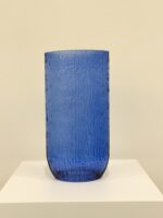 Textured Blue Glass Vase