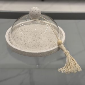 Stone Serving Tray With Plexi Dome