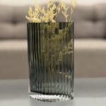 Ribbed Glass Vase