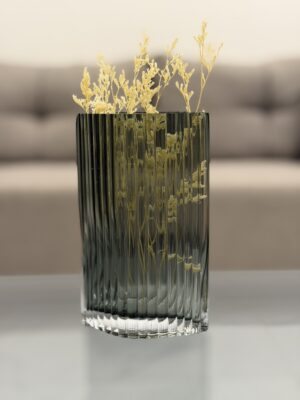 Ribbed Glass Vase